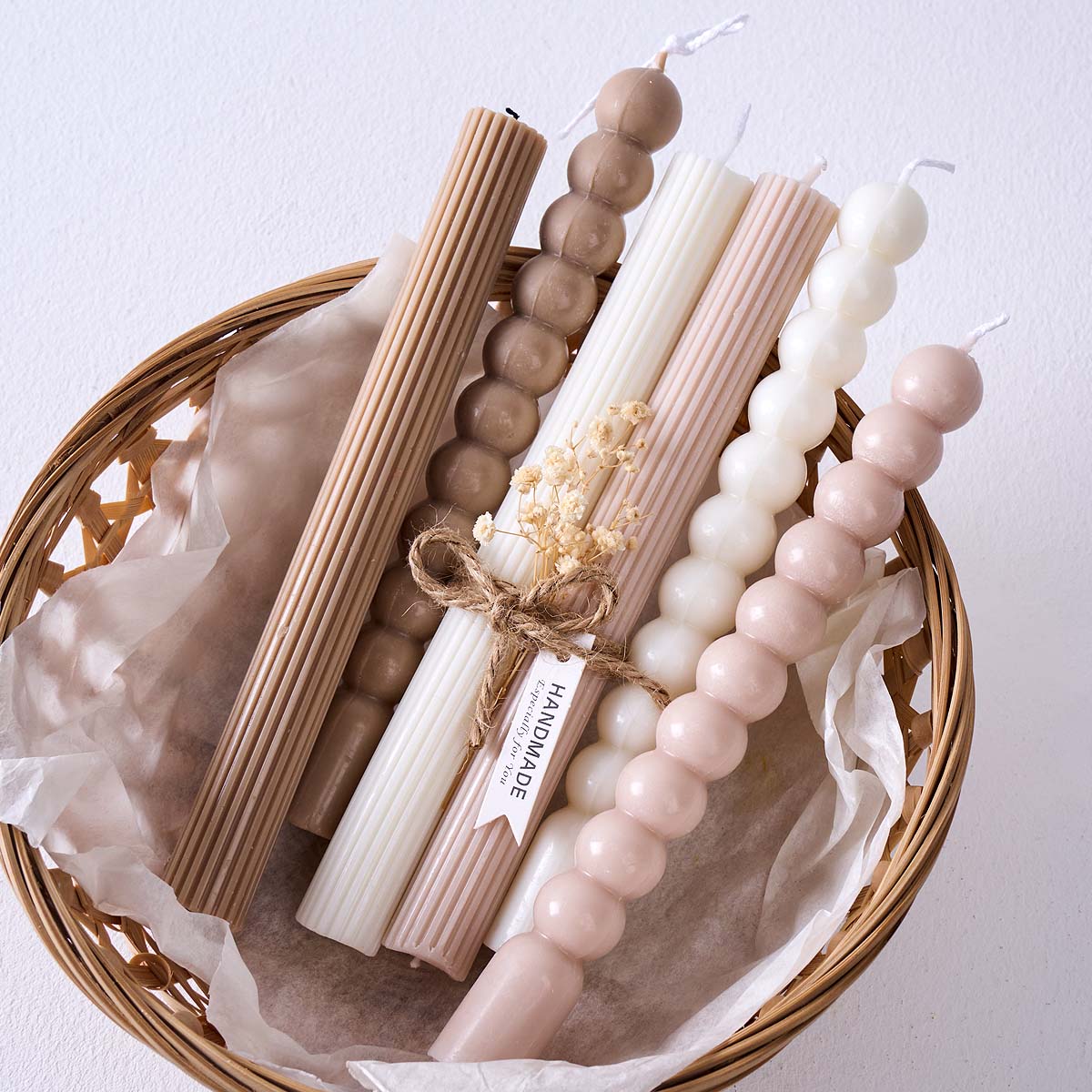 Home Fragrance Rituals - 3D Long Stripes Bubble Bead Pillar