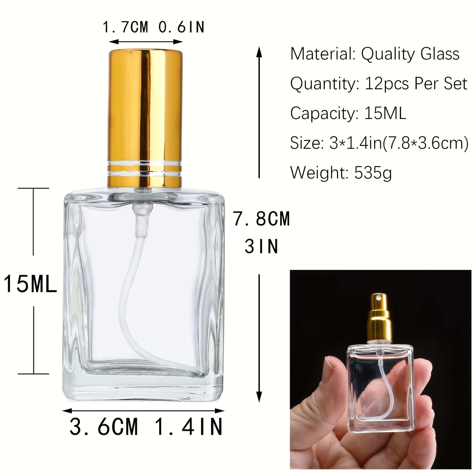 12pcs+6 accessories 15ml trans - огляд і ціна Room Spray Bottle